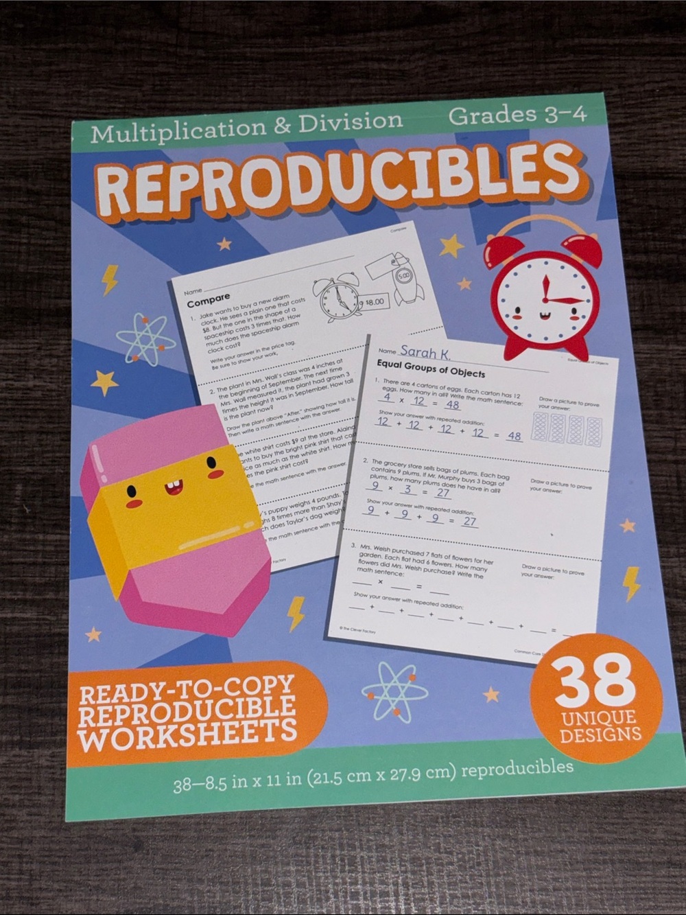 Reproducibles Multiplication & Division Workbook - Blue with Orange Accents